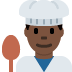 👨🏿‍🍳 man cook: dark skin tone display on Twitter